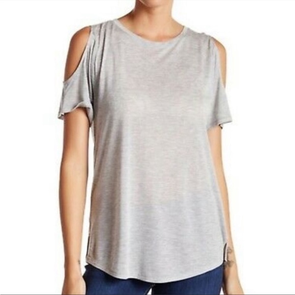 Rag & Bone Gray Modal Cut Out T-Shirt - Picture 1 of 5